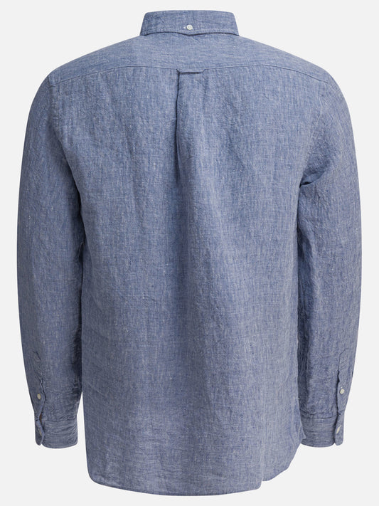 Beams Plus Camicia "Linen Solid" 14448201_S Blue 2