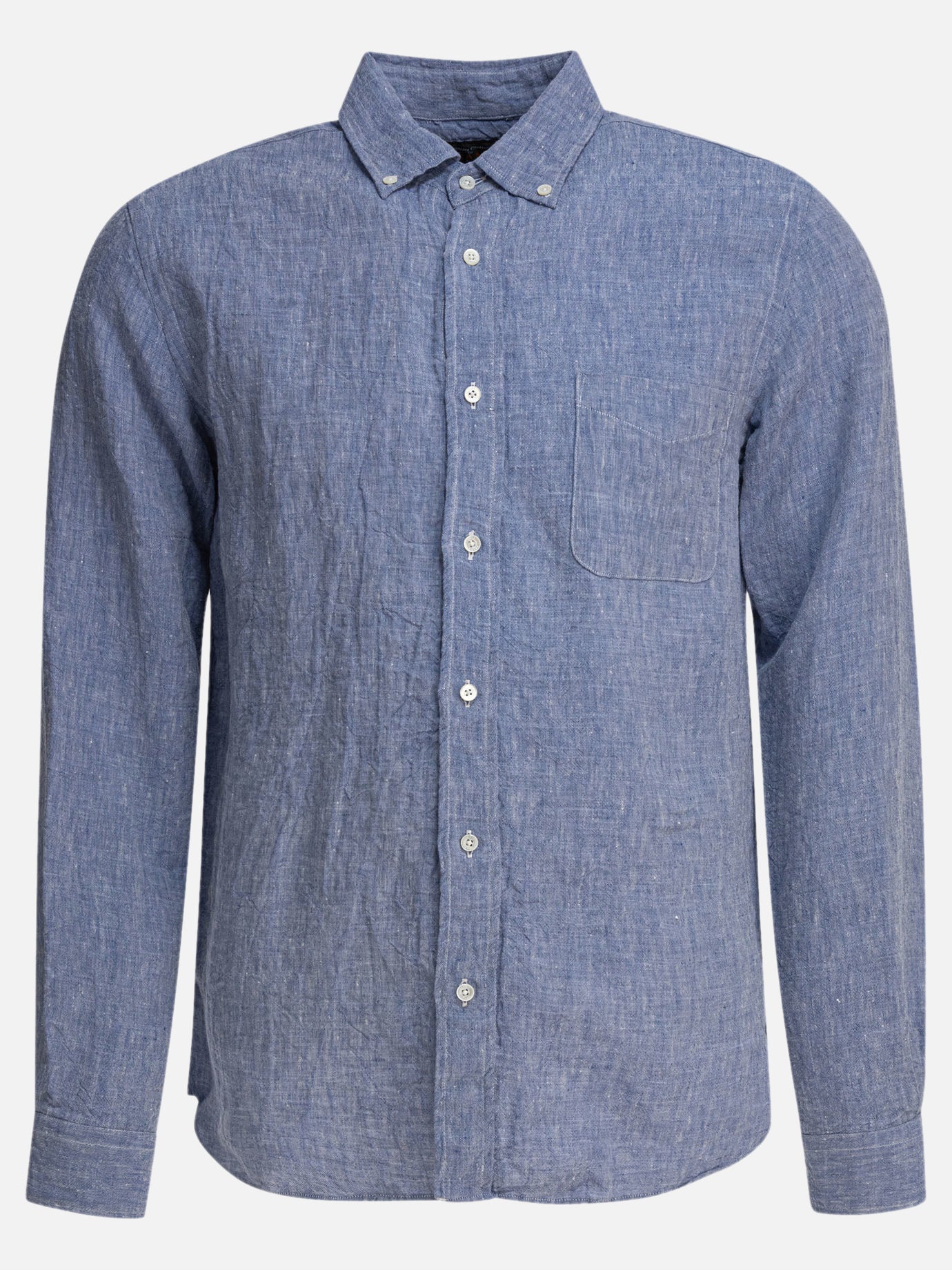 Beams Plus Camicia &quot;Linen Solid&quot; 14448201_S Blue thumbnail_5