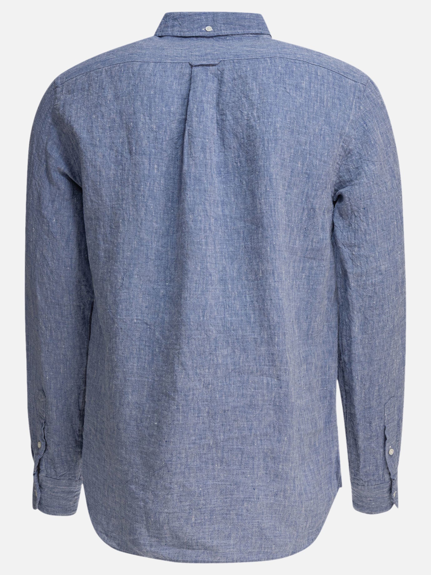 Beams Plus Camicia &quot;Linen Solid&quot; 14448201_S Blue thumbnail_6