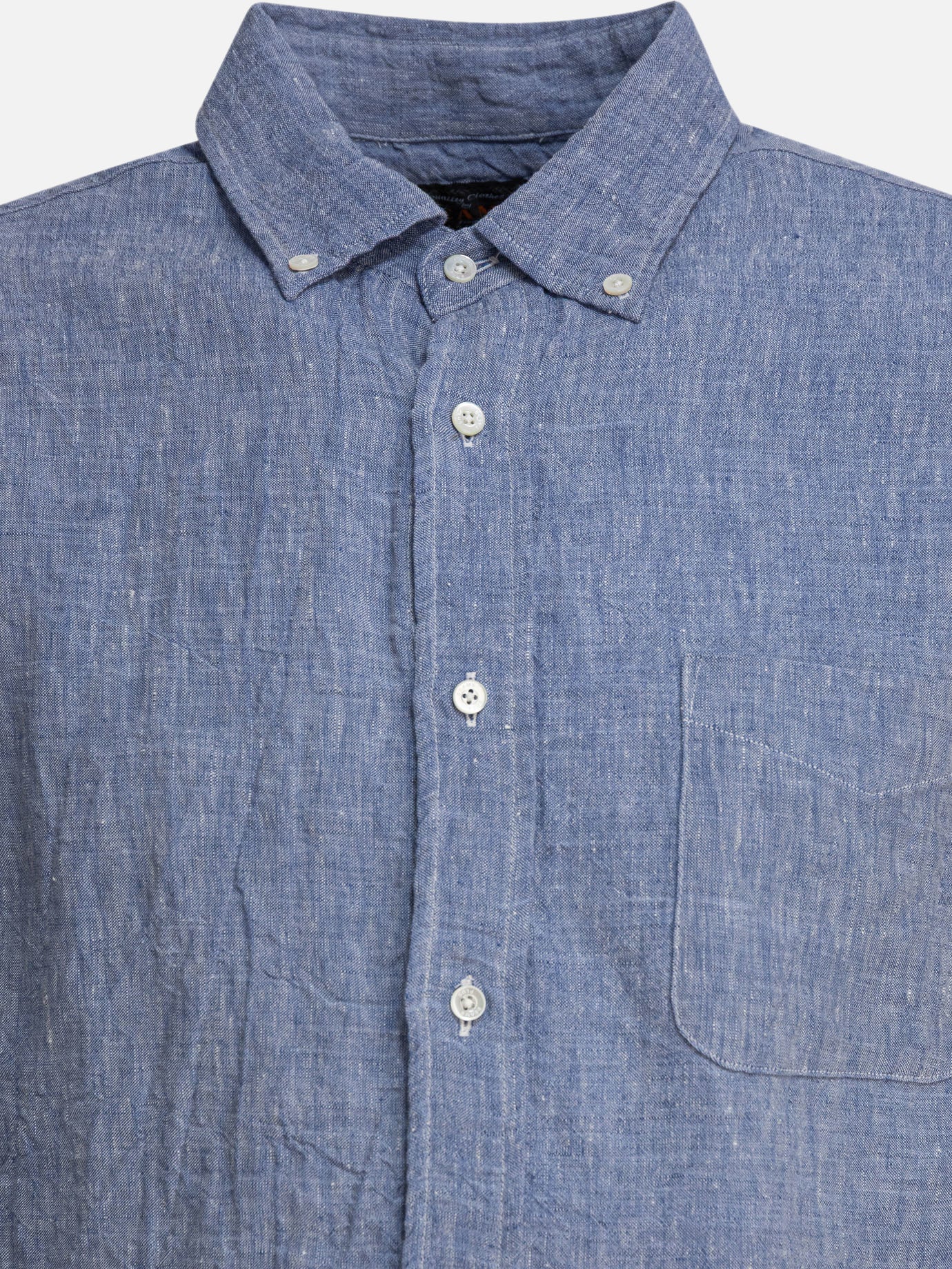 Beams Plus Camicia &quot;Linen Solid&quot; 14448201_S Blue thumbnail_7
