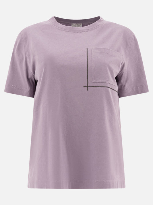 T-shirt girocollo Solid colour  Viola - Brunello Cucinelli Donna | VIETTI Online Store 
