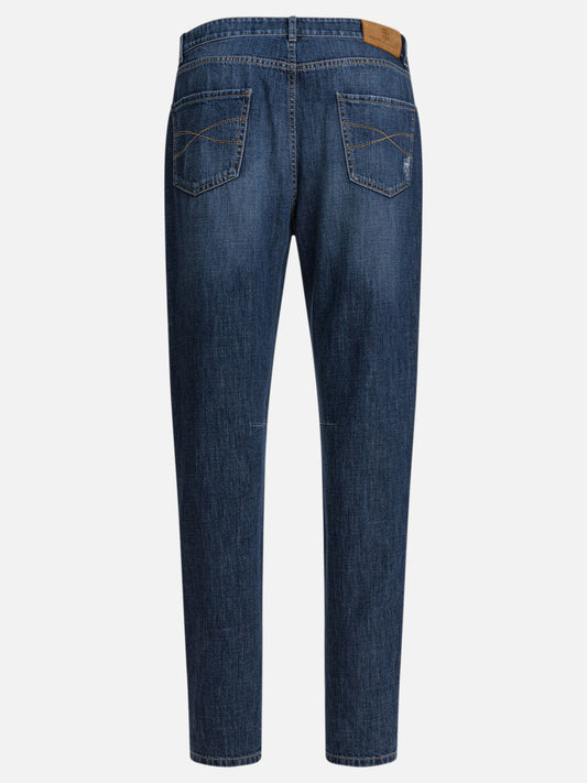 Jeans a gamba dritta Denim  Blu - Brunello Cucinelli Uomo | VIETTI Online Store | 2
