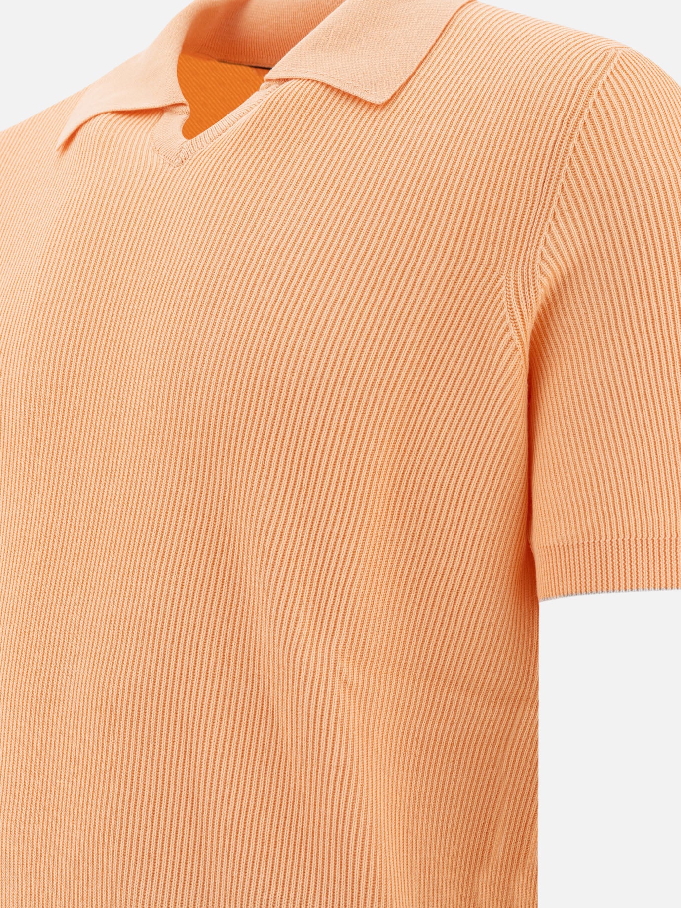 Polo shirts without buttons Solid colour  Orange - Brunello Cucinelli Men | PDP | VIETTI Online Store | thumbnail_4