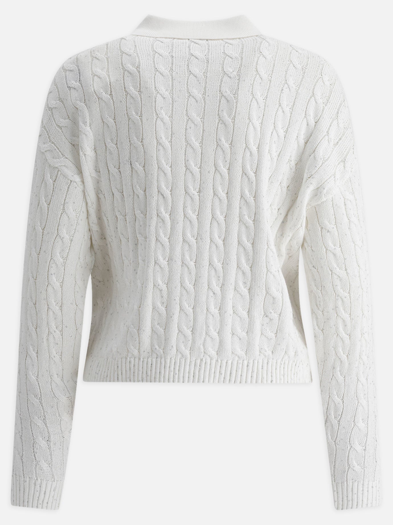 Polo con bottoni Solid colour  Bianco - Brunello Cucinelli Donna | PDP | VIETTI Online Store | thumbnail_2