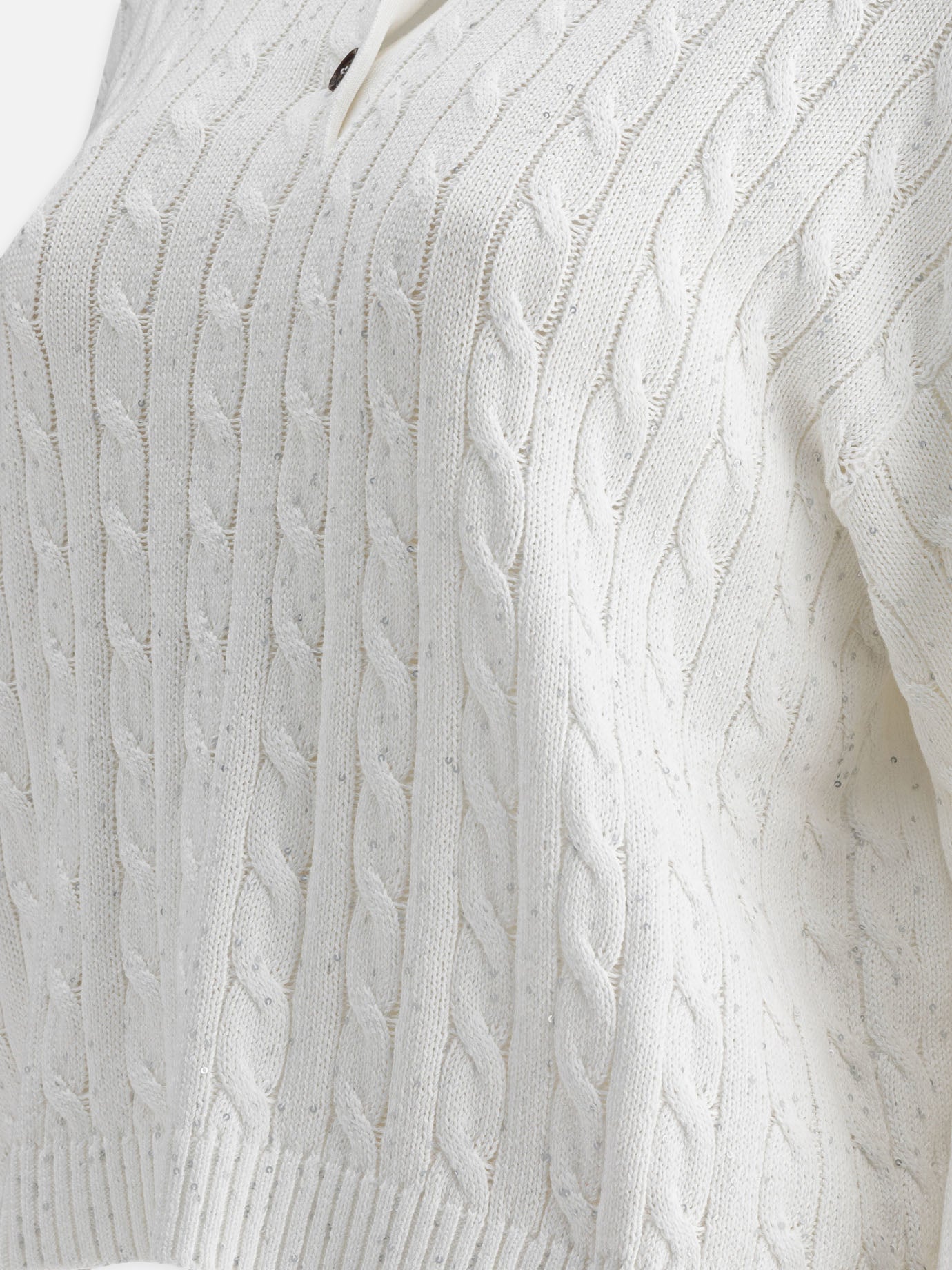 Polo con bottoni Solid colour  Bianco - Brunello Cucinelli Donna | PDP | VIETTI Online Store | Zoom-Modal_4
