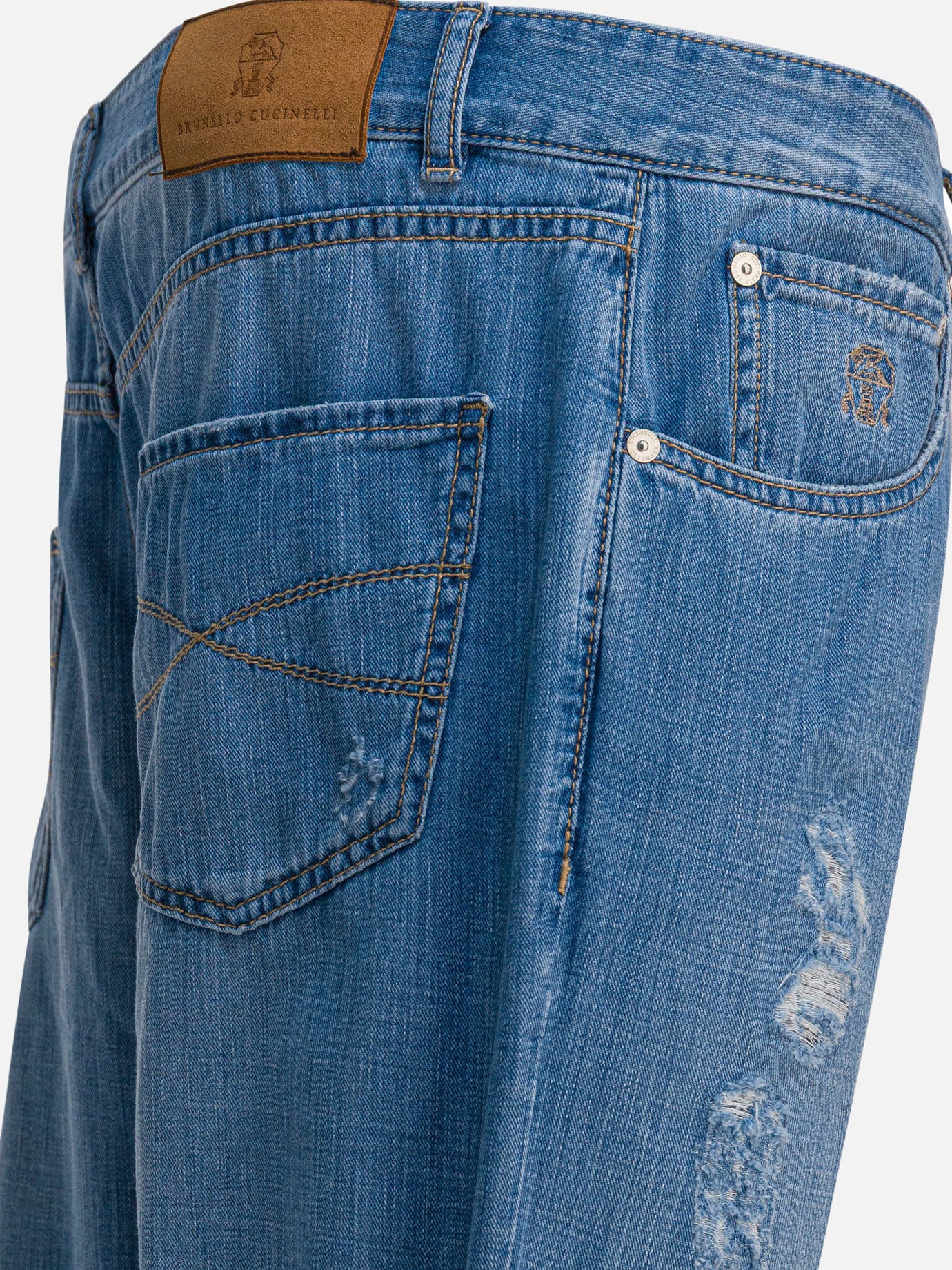Jeans a gamba dritta Denim  Azzurro - Brunello Cucinelli Uomo | PDP | VIETTI Online Store | thumbnail_4