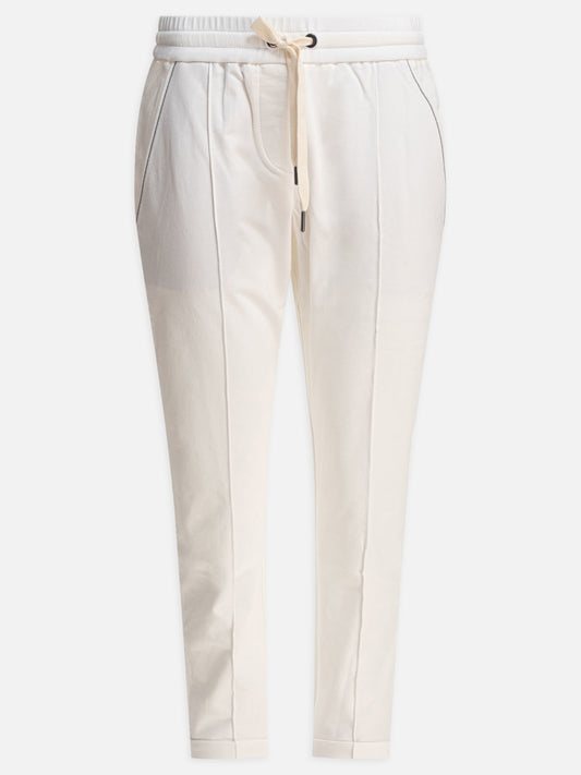 Pantaloni sportivi Solid colour  Bianco - Brunello Cucinelli Donna | PDP | VIETTI Online Store 
