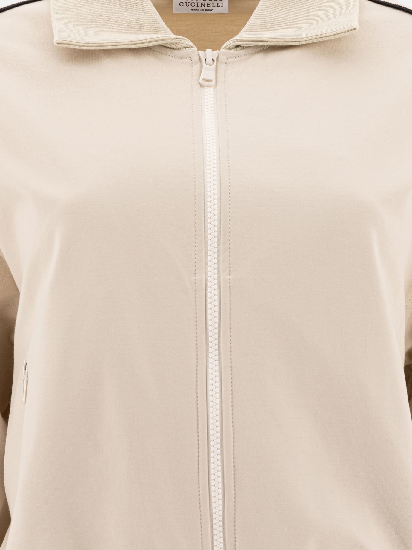 Felpe con zip Solid colour  Bianco - Brunello Cucinelli Donna | PDP | VIETTI Online Store | Zoom-Modal_3
