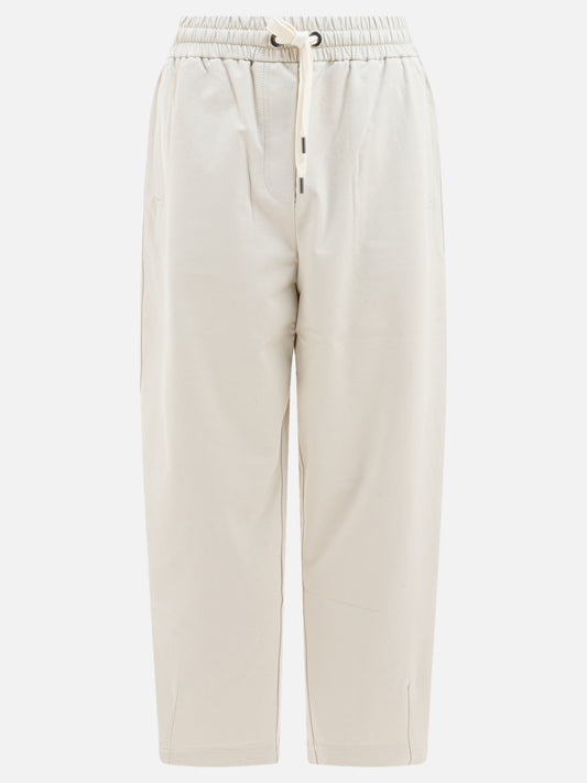 Pantaloni sportivi Solid colour  Bianco - Brunello Cucinelli Donna | PDP | VIETTI Online Store 
