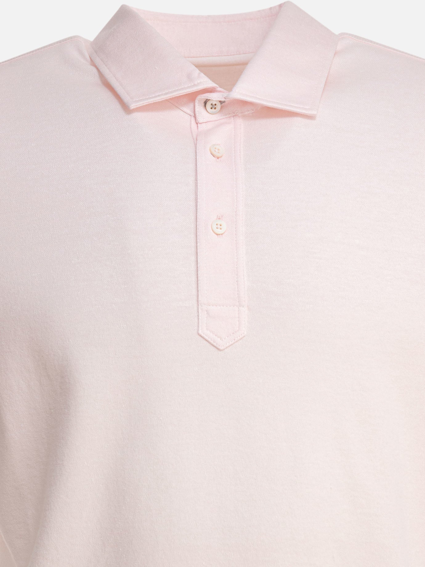 Polo con bottoni Solid colour  Rosa - Brunello Cucinelli Uomo | PDP | VIETTI Online Store | thumbnail_3