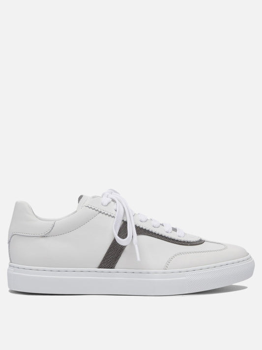 Sneaker basse 100% calf leather - 100% rubber  Bianco - Brunello Cucinelli Donna | PLP | VIETTI Online Store 
