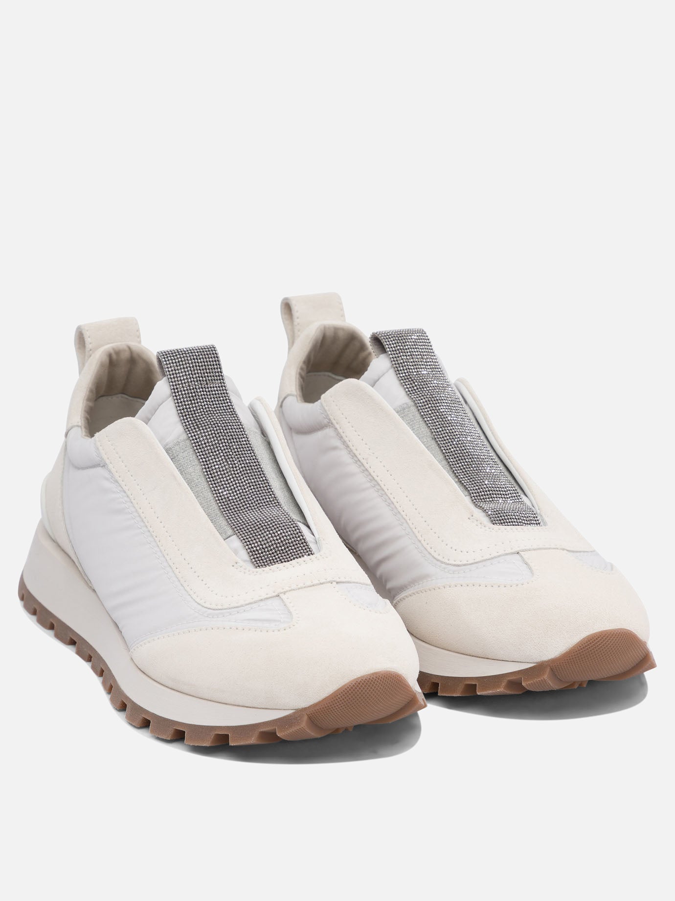 Low top sneakers 100% calf leather - 100% polyurethane  White - Brunello Cucinelli Women | PDP | VIETTI Online Store | thumbnail_2