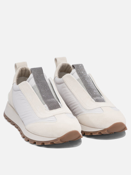 Low top sneakers 100% calf leather - 100% polyurethane  White - Brunello Cucinelli Women | PDP | VIETTI Online Store | 2
