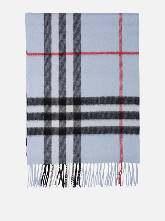 Fringed scarves Check  Light blue - Burberry Men | PDP | VIETTI Online Store 

