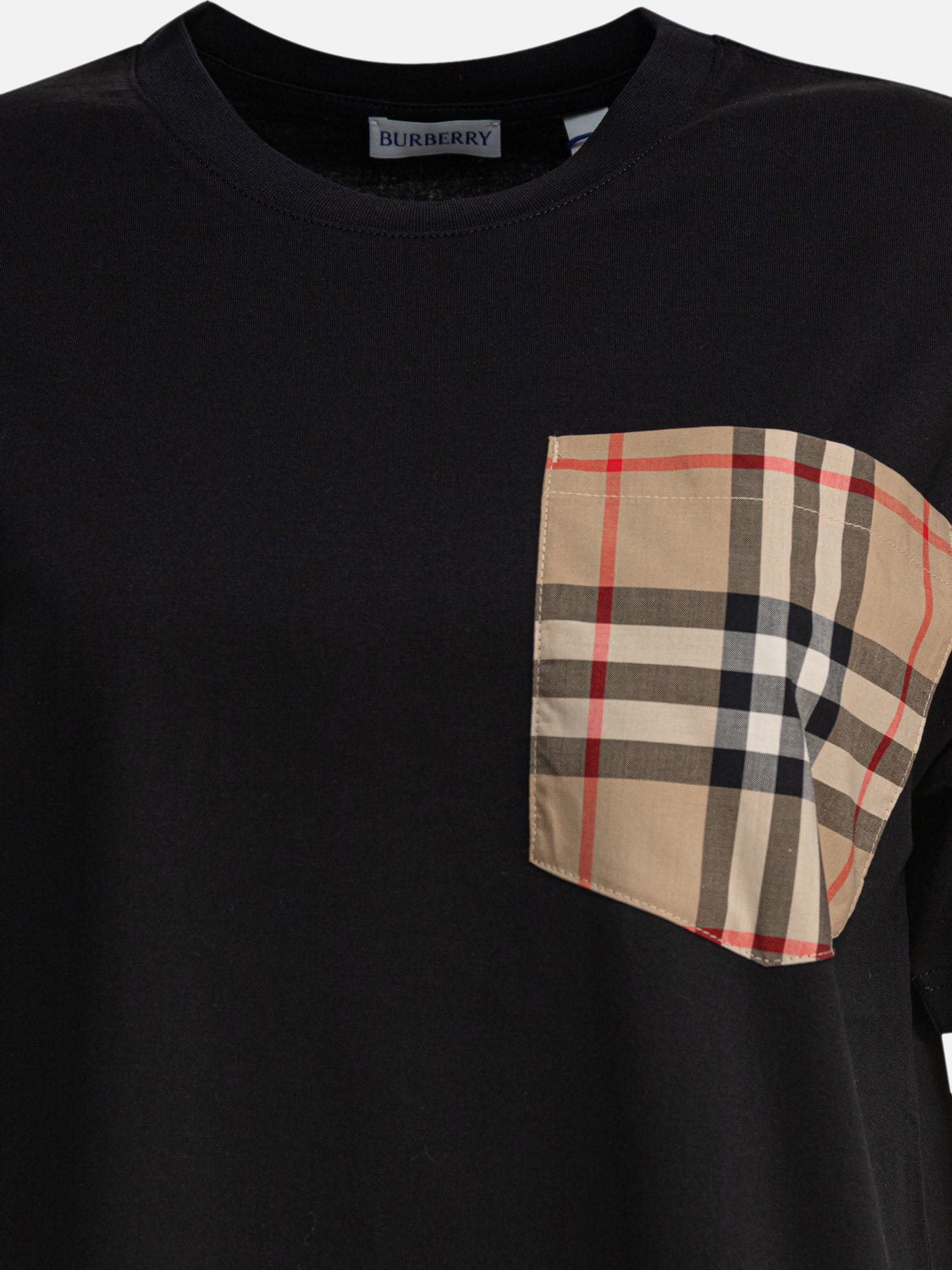 T-shirt girocollo Solid colour  Nero - Burberry Donna | PDP | VIETTI Online Store | thumbnail_3