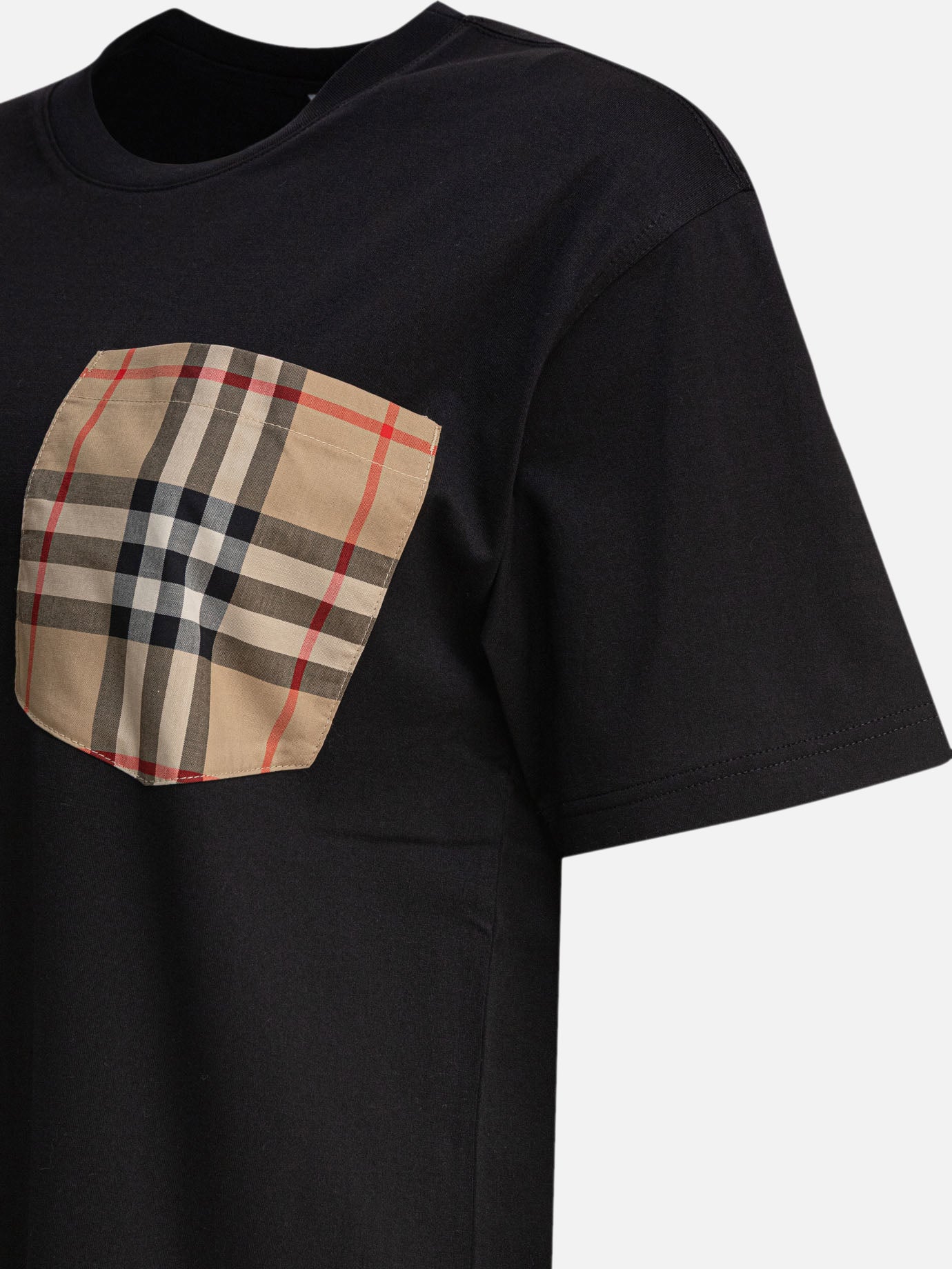 T-shirt girocollo Solid colour  Nero - Burberry Donna | PDP | VIETTI Online Store | thumbnail_4