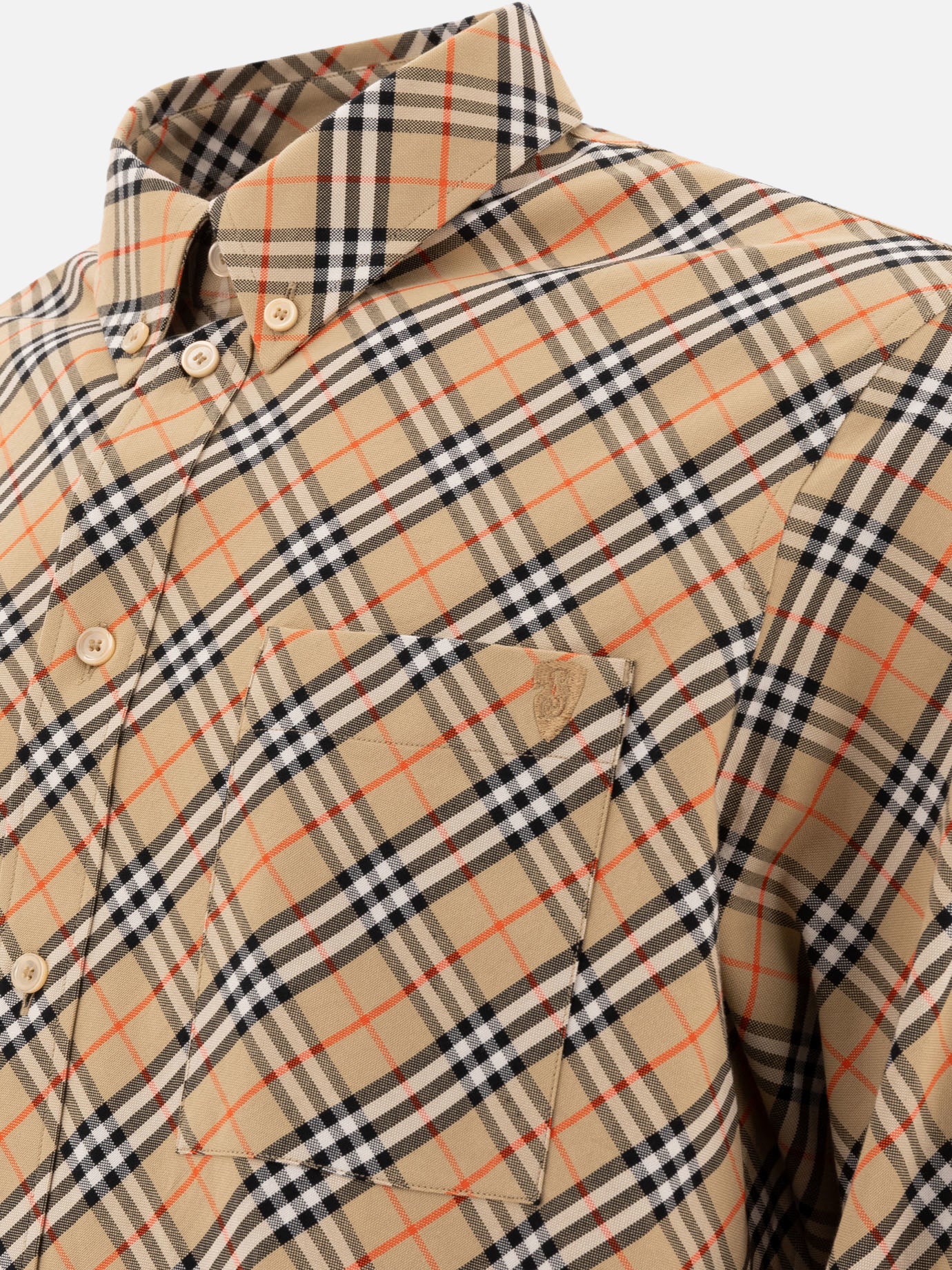 Burberry Cotton Check Shirt 17937121_S Beige thumbnail_4