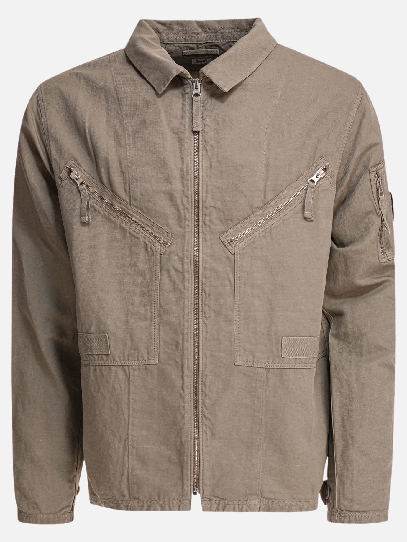 C.P. Company Cotton and linen overshirt 14449851_S Grey thumbnail_1
