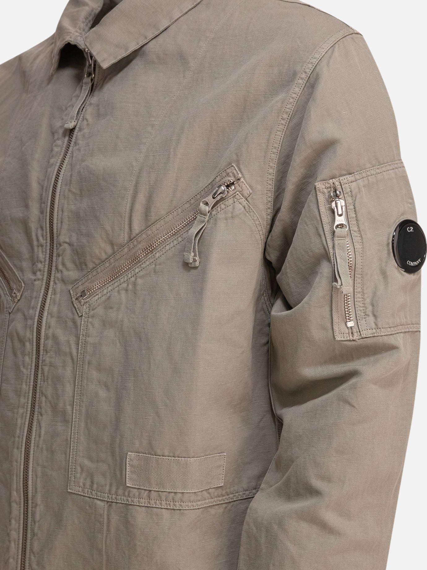 C.P. Company Cotton and linen overshirt Grey