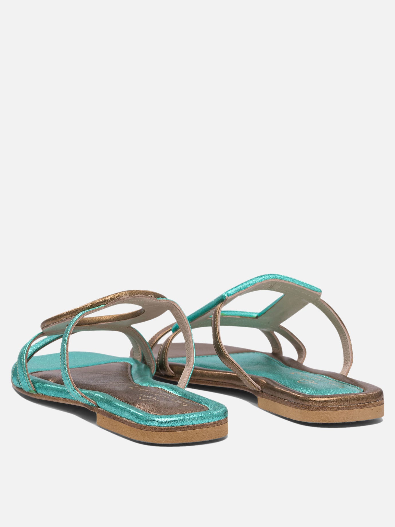 Flat sandals 100% leather - 90% leather 10% rubber  Light blue - Elina Linardaki Women | PDP | VIETTI Online Store | thumbnail_4