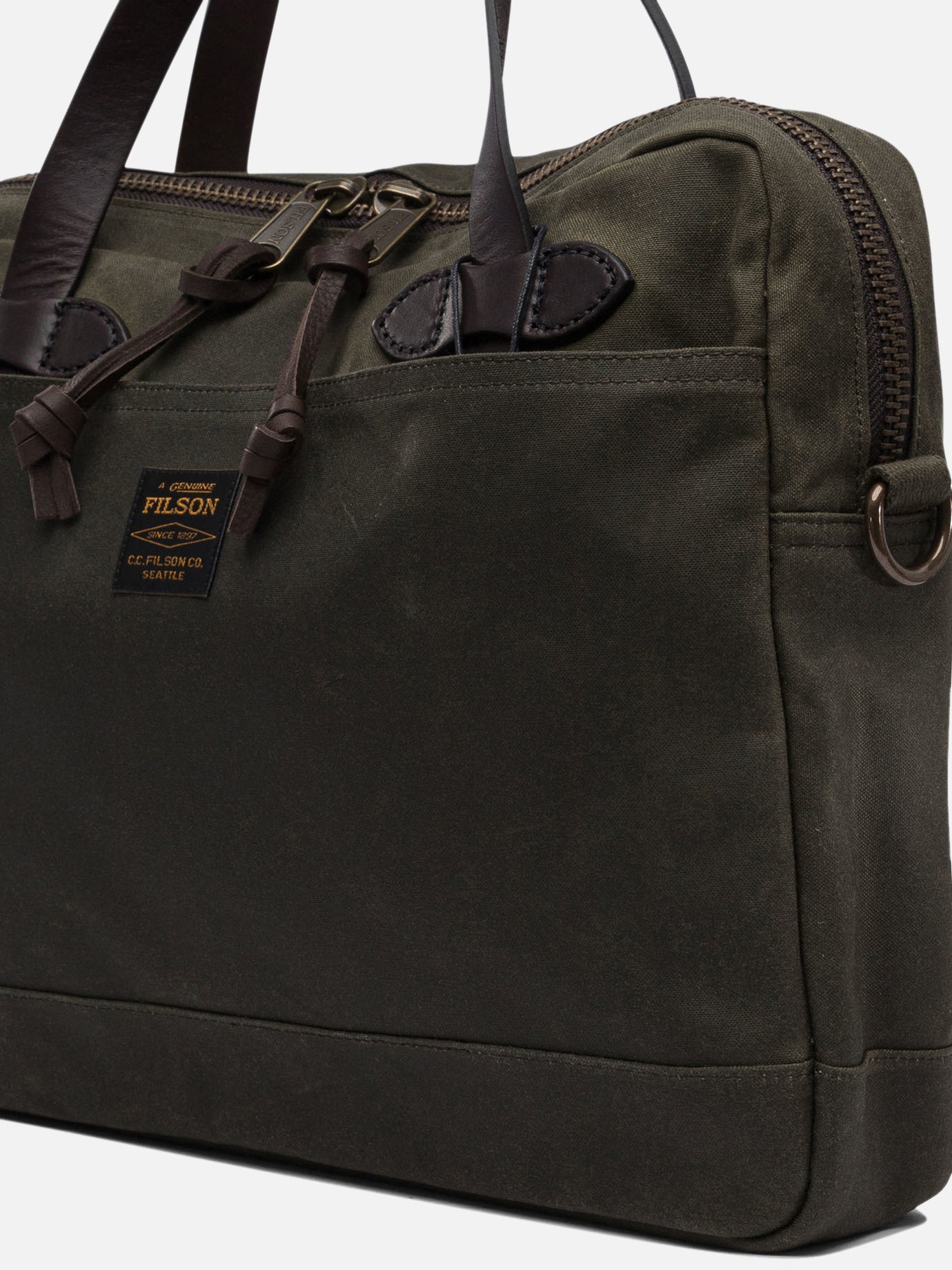 Filson Briefcase in Tin Cloth 12422002_UNI Green thumbnail_4
