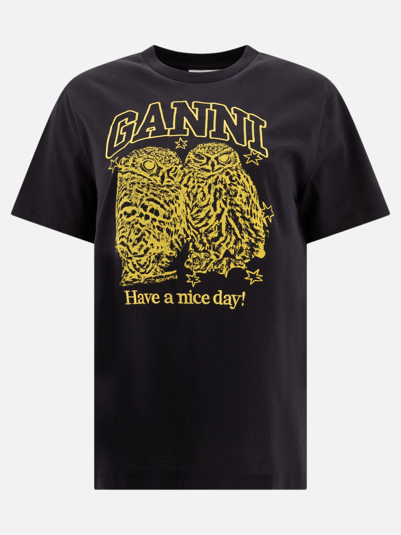 Crewneck t-shirts Logo  Black - Ganni Women | PDP | VIETTI Online Store | Zoom-Modal
