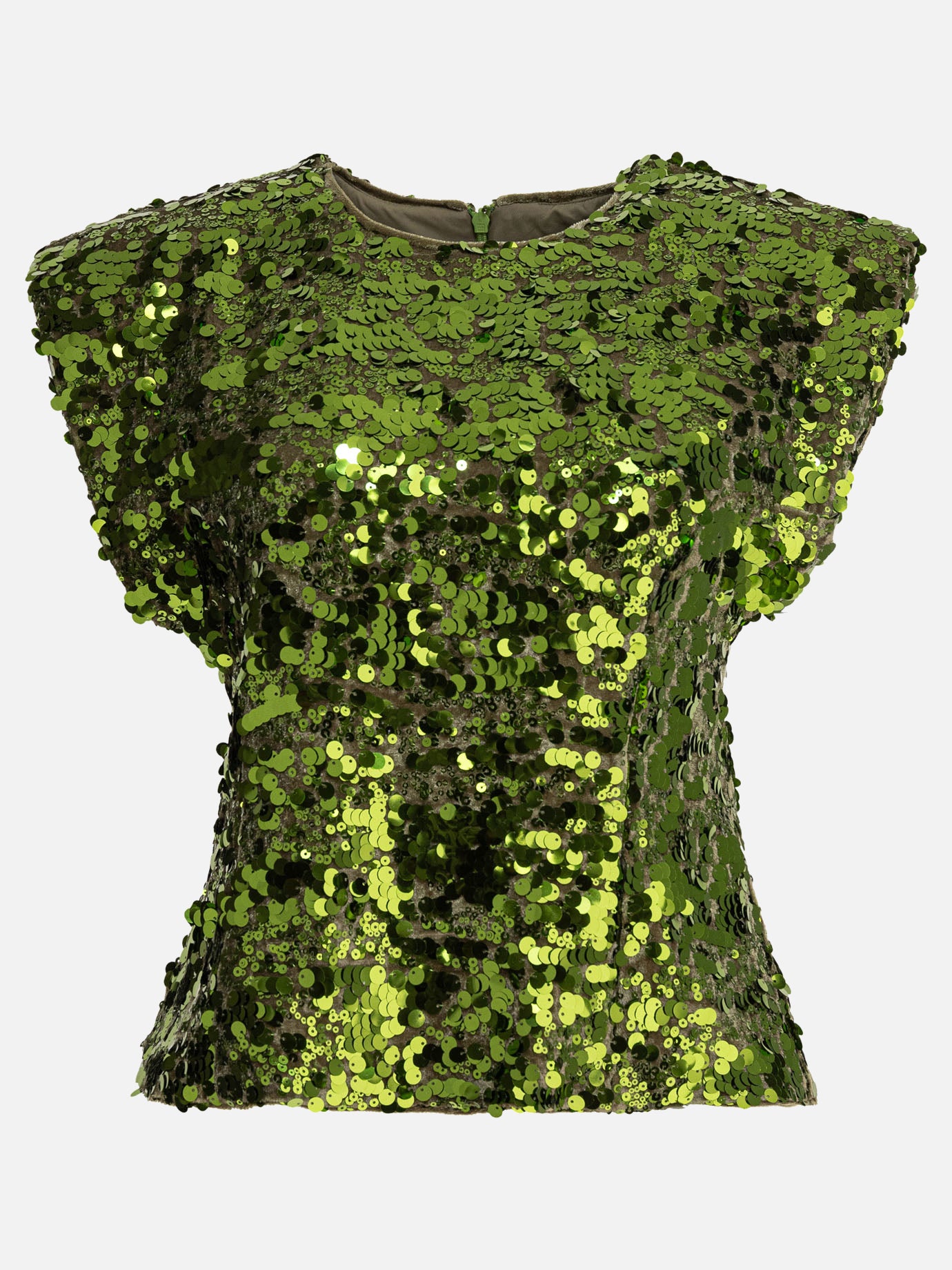 Ganni Blusa in velluto e paillettes 14038317_34 Green thumbnail_1