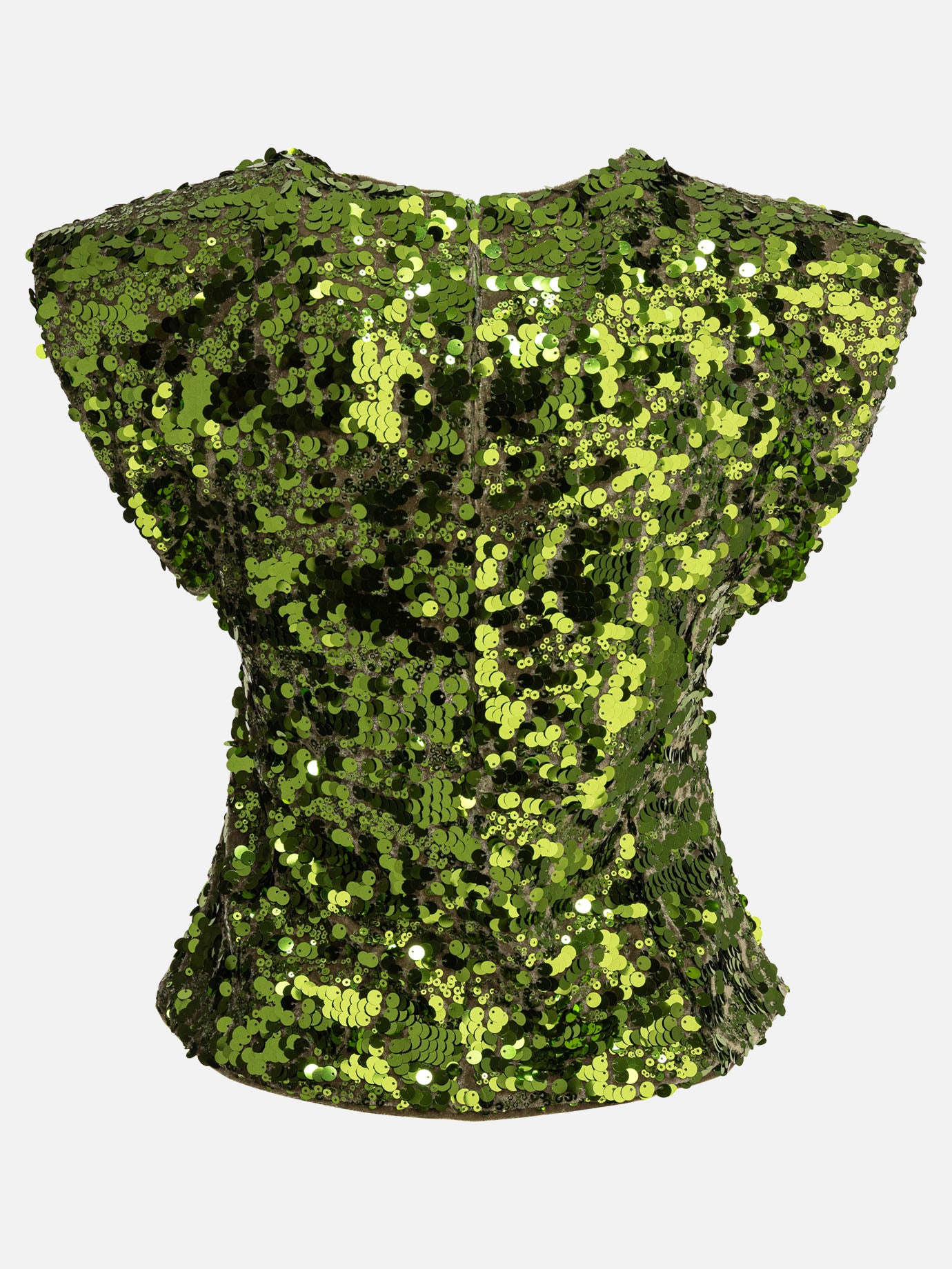 Ganni Blusa in velluto e paillettes 14038317_34 Green thumbnail_2
