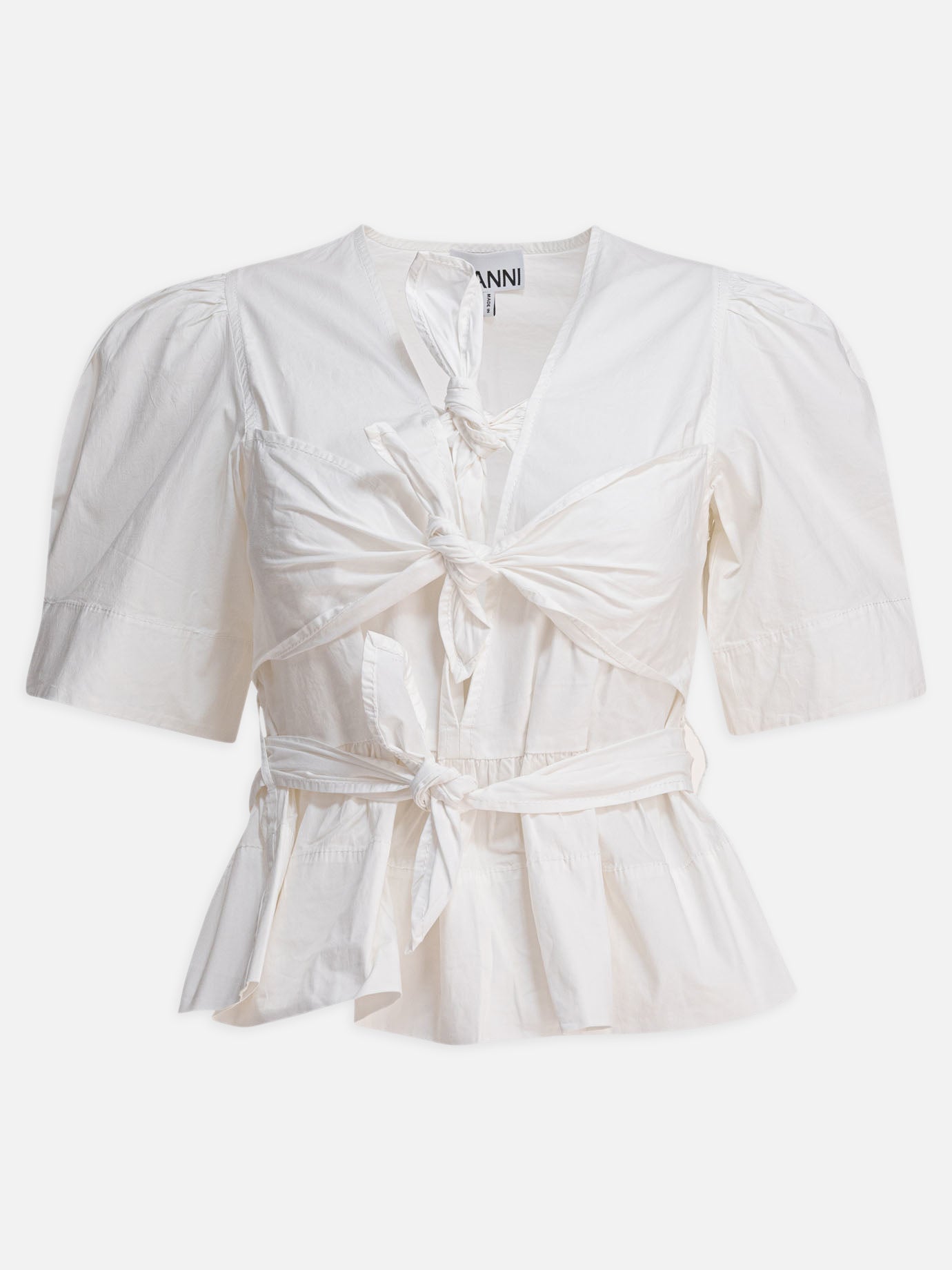 Ganni Blouse with ruffles 15273968_34 White thumbnail_1