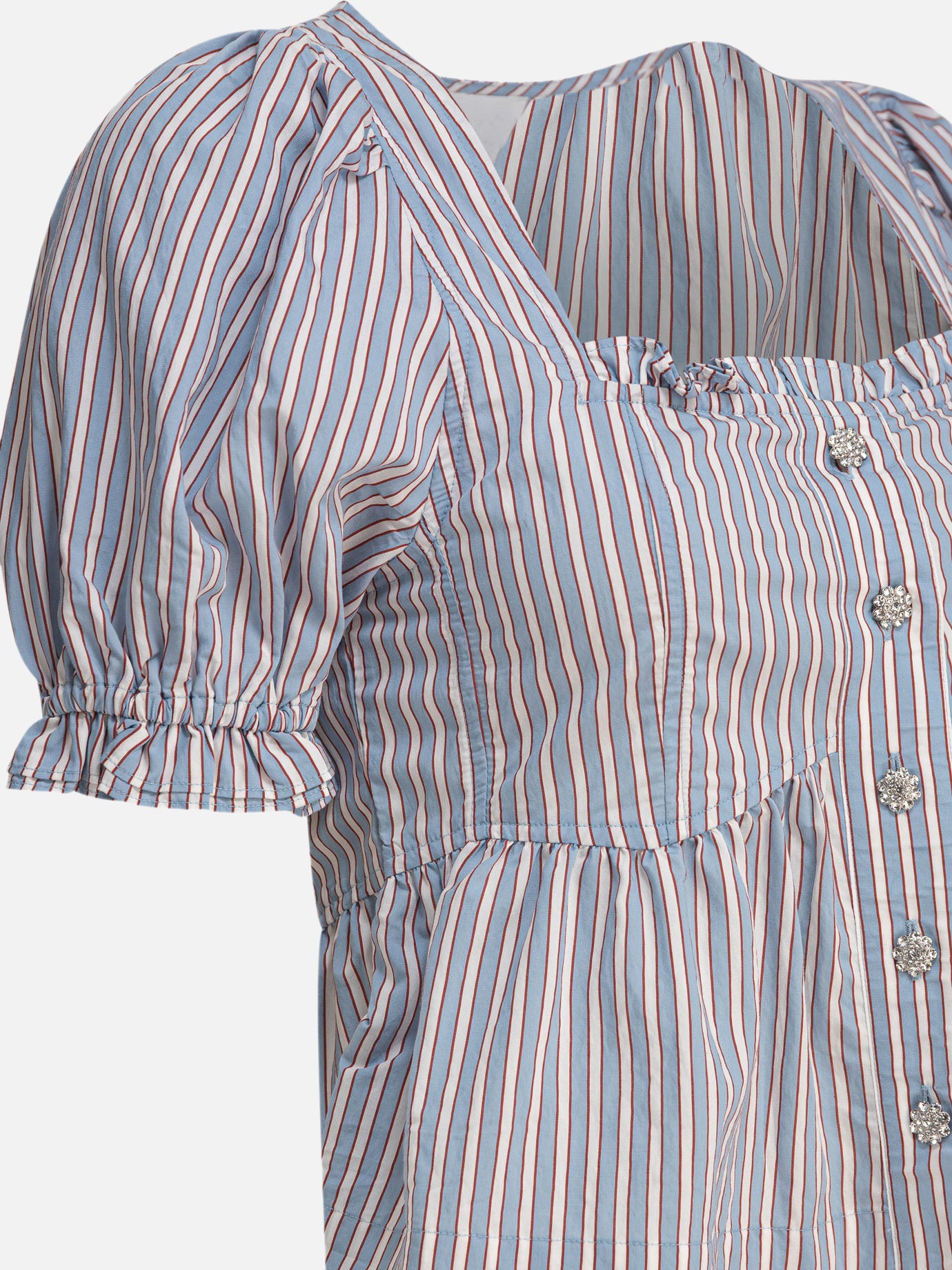 Blouses Striped  Light blue - Ganni Women | PDP | VIETTI Online Store | thumbnail_4