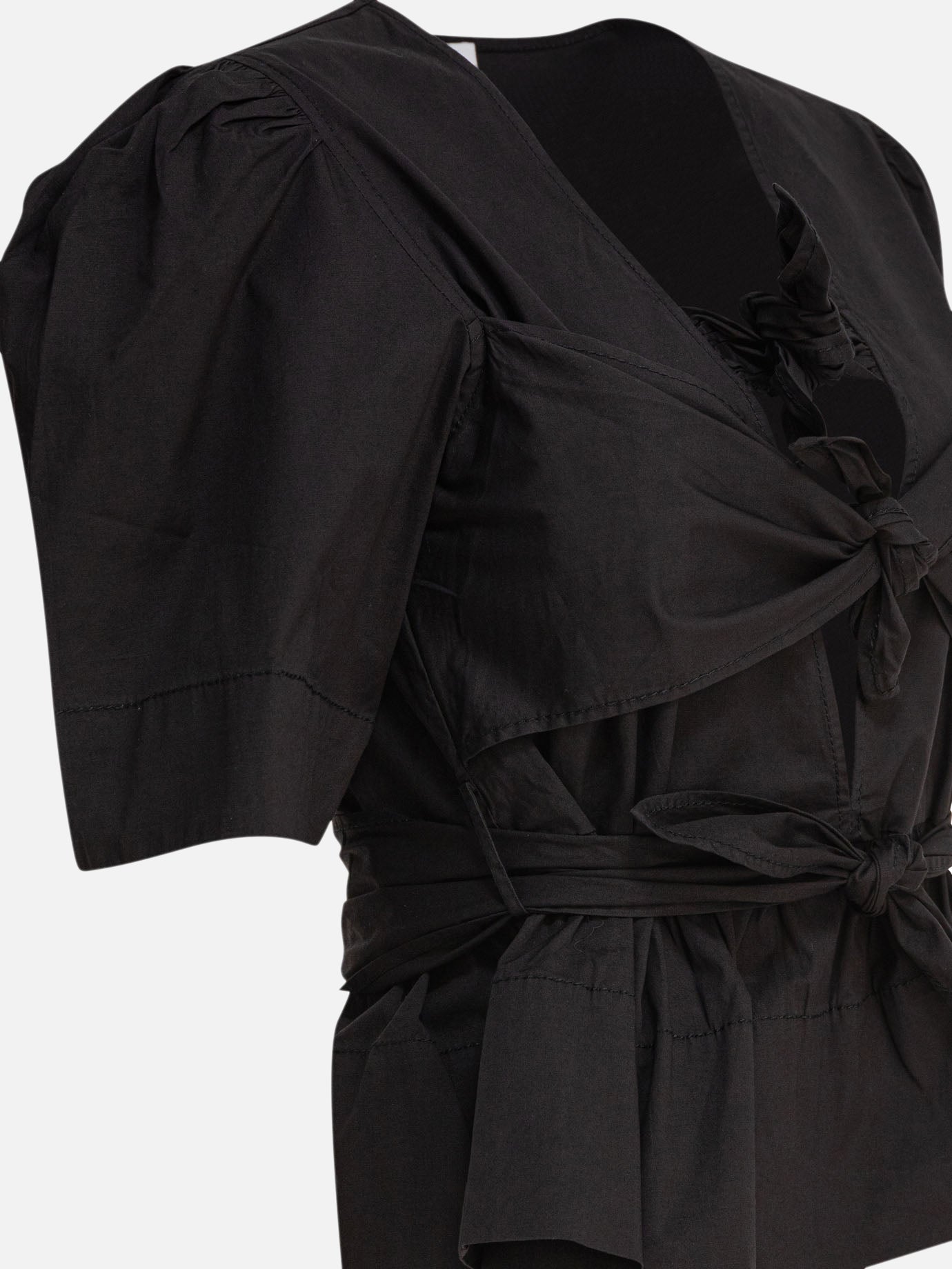 Blouses Solid colour  Black - Ganni Women | PDP | VIETTI Online Store | Zoom-Modal_4
