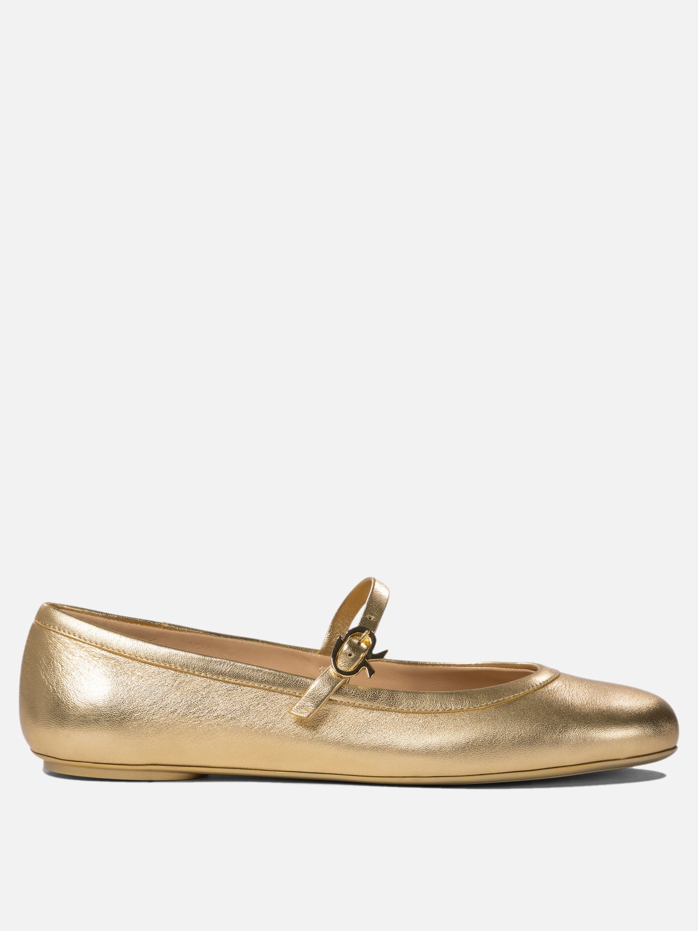 Mary Jane ballet flats 100% calf leather - 100% rubber  Gold - Gianvito Rossi Women | PDP | VIETTI Online Store | Zoom-Modal
