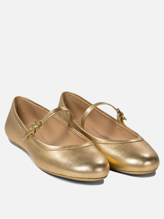 Mary Jane ballet flats 100% calf leather - 100% rubber  Gold - Gianvito Rossi Women | PDP | VIETTI Online Store | 2
