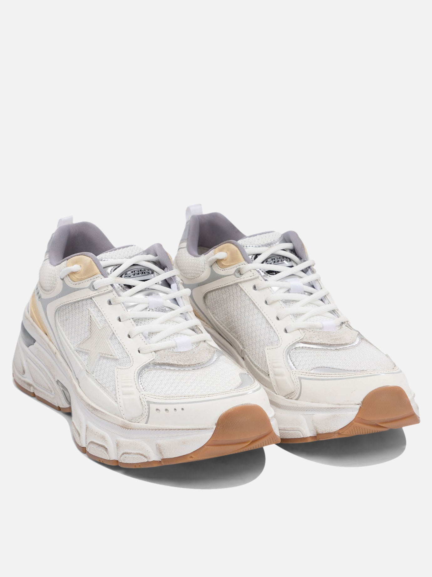 Low top sneakers 49% polyester 30% cow leather 12% polyurethane textile 9% ovine leather - 100% rubber  White - Golden Goose Women | PDP | VIETTI Online Store | Zoom-Modal_2
