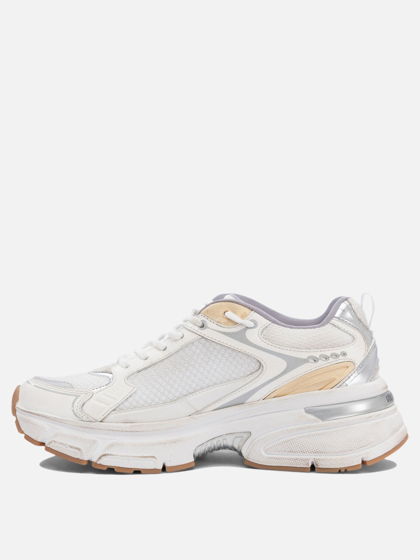 Low top sneakers 49% polyester 30% cow leather 12% polyurethane textile 9% ovine leather - 100% rubber  White - Golden Goose Women | PDP | VIETTI Online Store | Zoom-Modal_3
