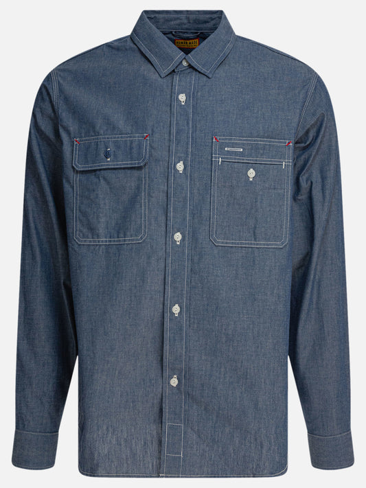 Human Made Camicia in chambray 10229968_L Blue 1