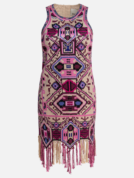 Isabel Marant Embroidered dress with bangs 11689174_38 Pink 1