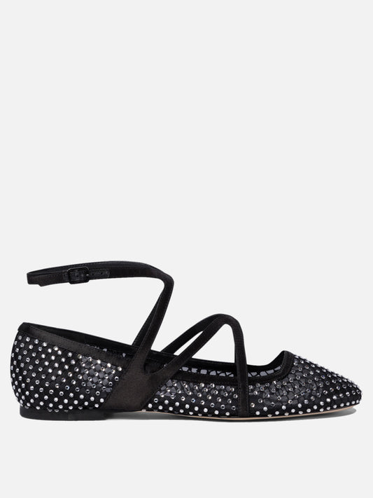 Ballerine classiche 80% polyamide 20% leather - 95% leather 5% rubber  Nero - Jimmy Choo Donna | PLP | VIETTI Online Store 

