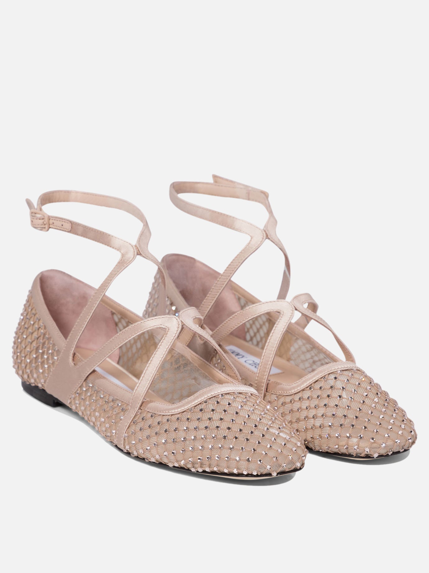 Classic ballet flats 80% polyamide 20% leather - 95% leather 5% rubber  Pink - Jimmy Choo Women | PDP | VIETTI Online Store | Zoom-Modal_2
