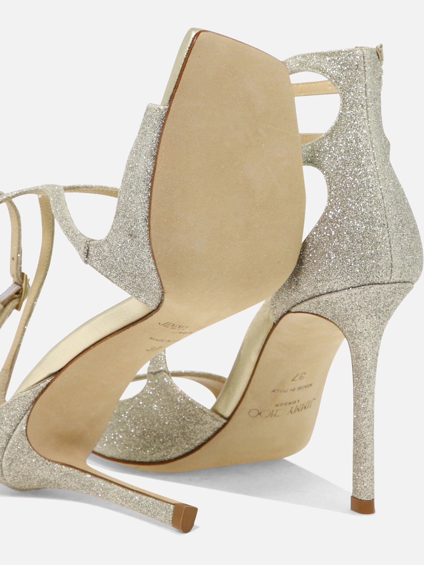 Heeled sandals 100% leather - 100% leather  Grey - Jimmy Choo Women | PDP | VIETTI Online Store | thumbnail_5