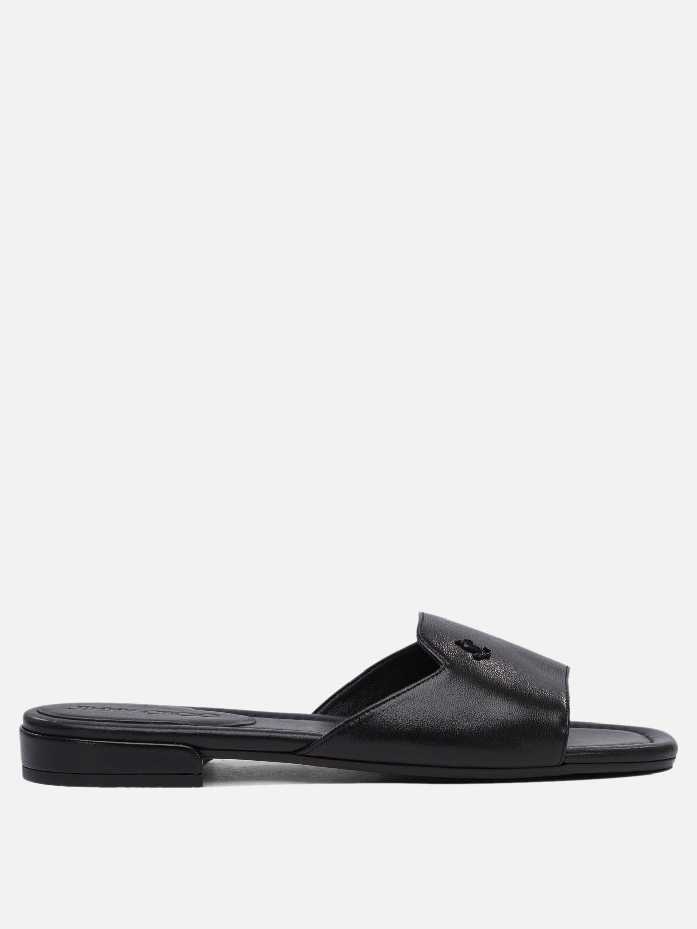 Flat sandals 100% leather - 50% leather 50% rubber  Black - Jimmy Choo Women | PDP | VIETTI Online Store | thumbnail