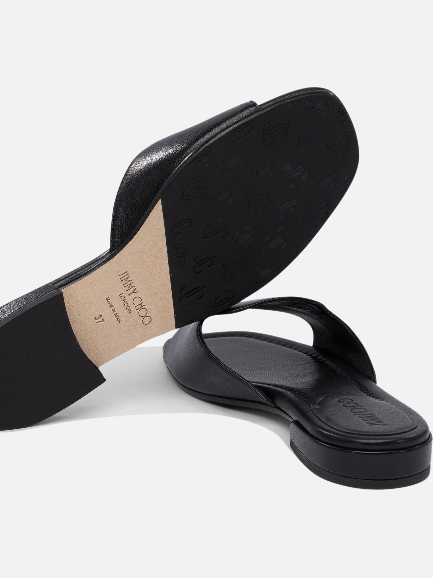 Flat sandals 100% leather - 50% leather 50% rubber  Black - Jimmy Choo Women | PDP | VIETTI Online Store | Zoom-Modal_5
