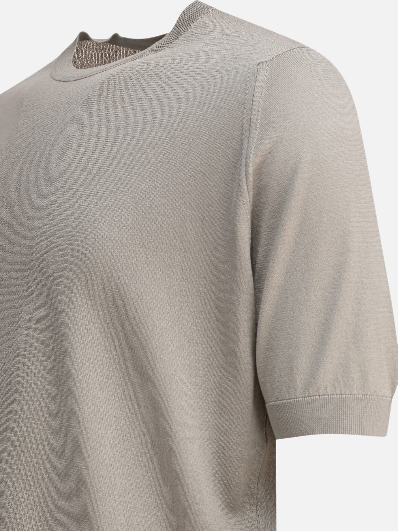 Crewneck t-shirts Solid colour  Grey - John Smedley Men | PDP | VIETTI Online Store | Zoom-Modal_4
