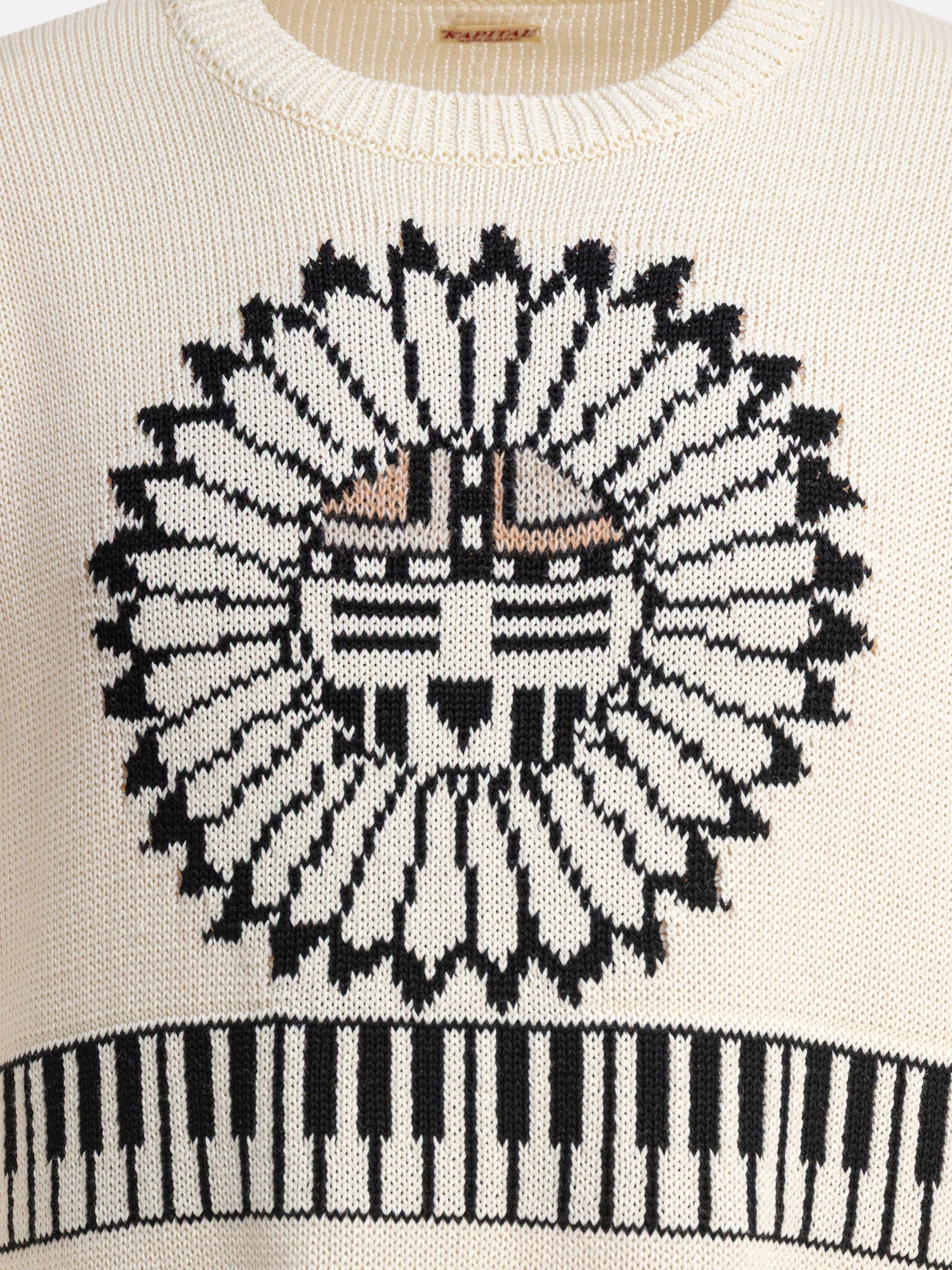 KAPITAL &quot;Piano &amp; Sun Face&quot; Sweater 16706643_3 Beige thumbnail_3