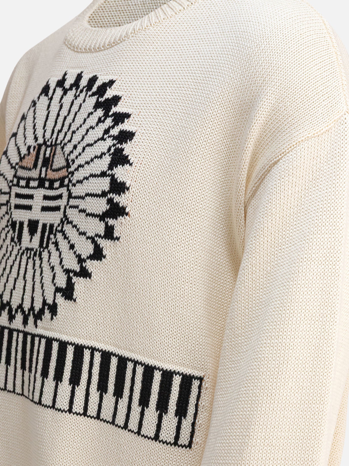 KAPITAL &quot;Piano &amp; Sun Face&quot; Sweater 16706643_3 Beige thumbnail_4
