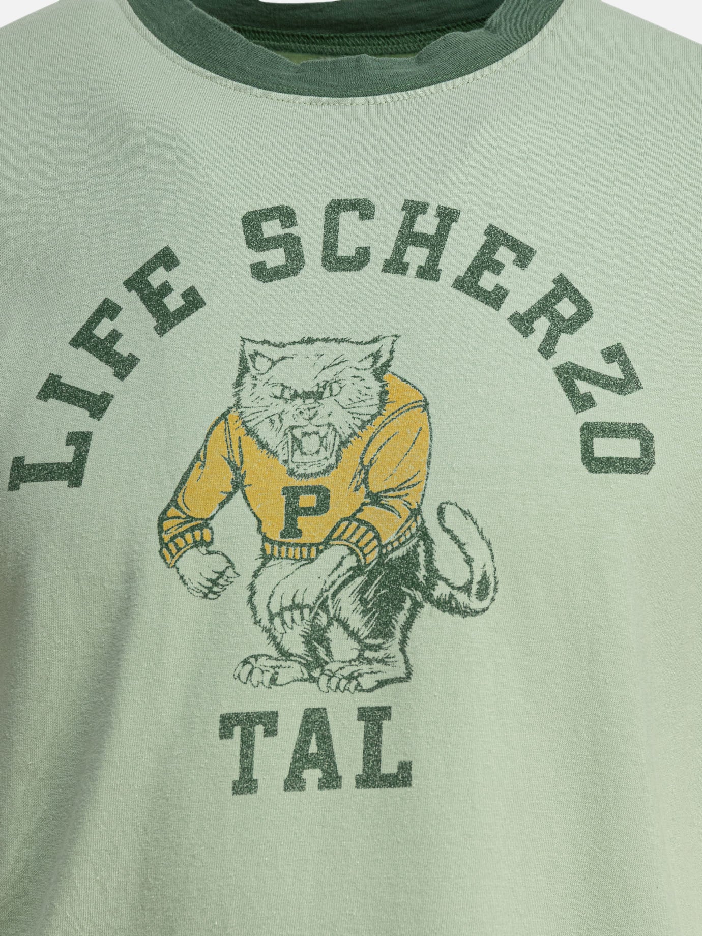 KAPITAL T-shirt &quot;College CAT PITAL&quot; 17712409_2 Green thumbnail_3