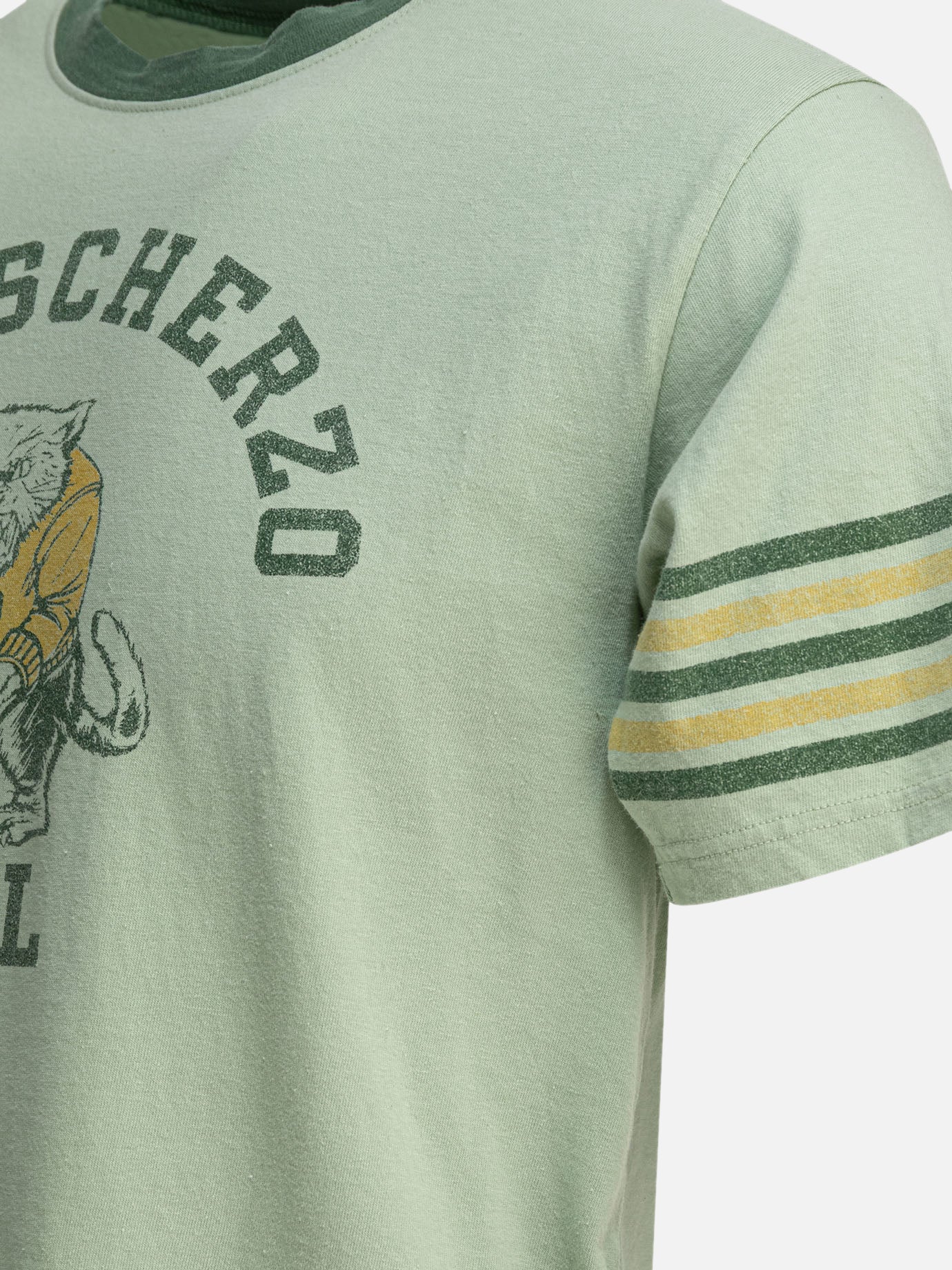 KAPITAL T-shirt &quot;College CAT PITAL&quot; 17712409_2 Green thumbnail_4