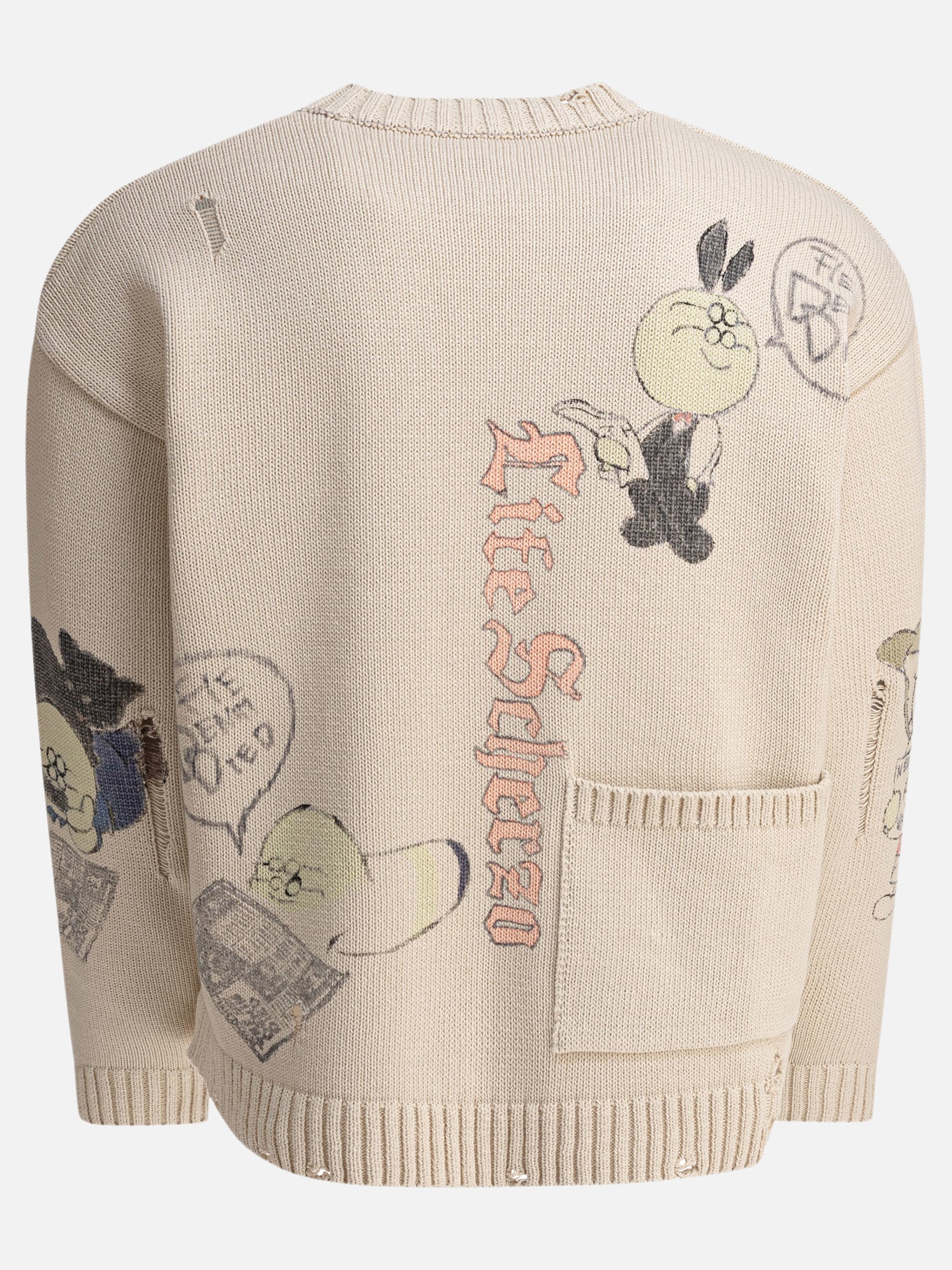 KAPITAL "5G" crewneck sweater Beige