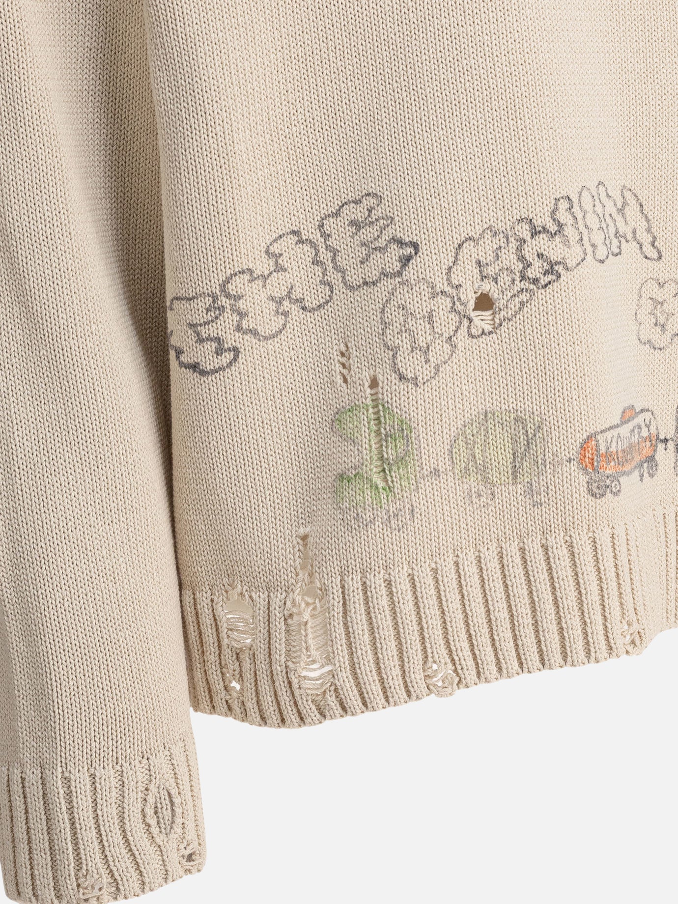 KAPITAL &quot;5G&quot; crewneck sweater 23827853_3 Beige thumbnail_4