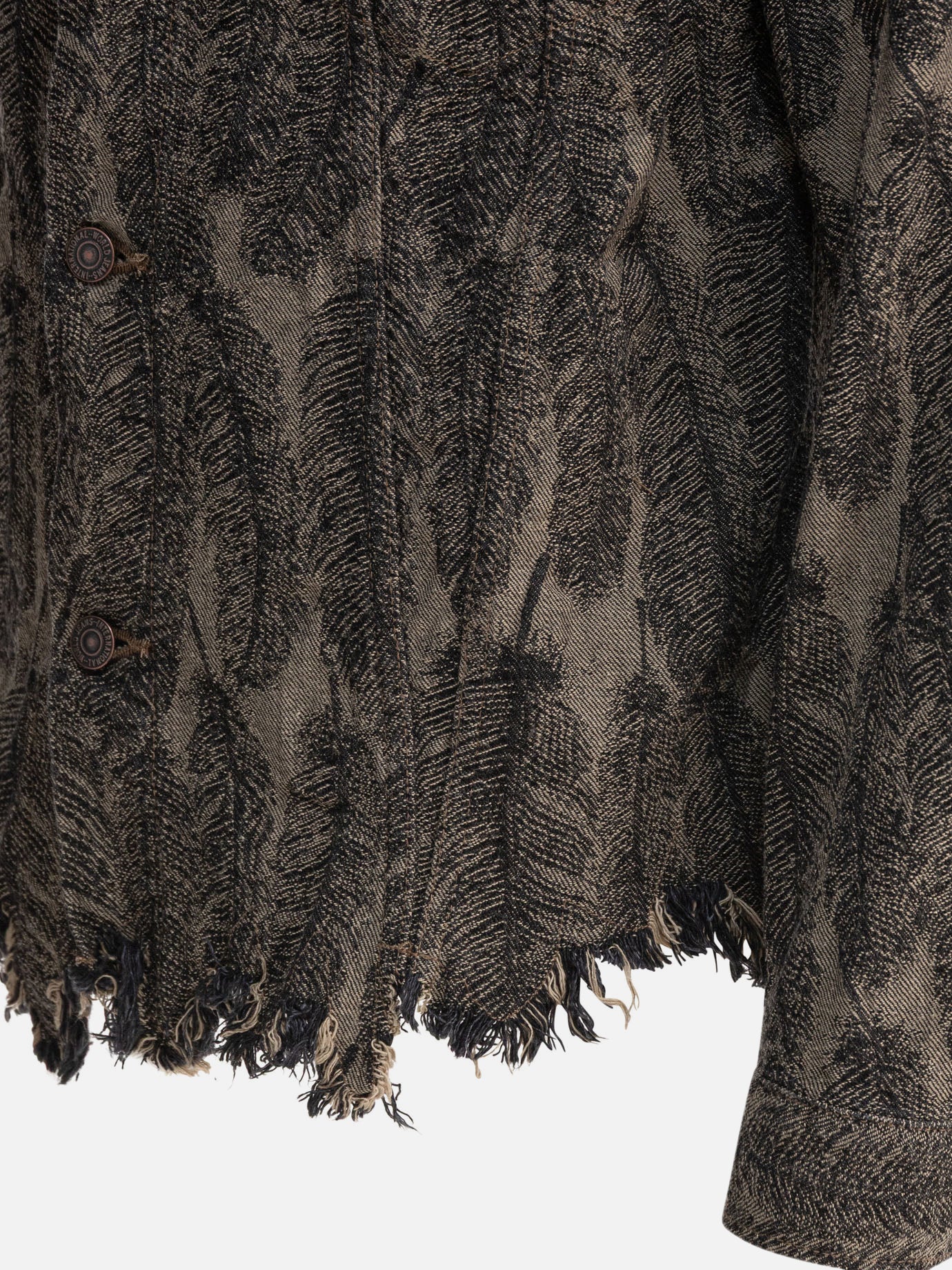 KAPITAL Denim jacket with feathers Grey